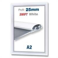 Hvit Swift klikkramme med 25mm profil - A2