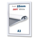 Hvit Swift klikkramme med 25mm profil - A3