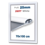 Hvit Swift klikkramme med 25mm profil - 70x100 cm