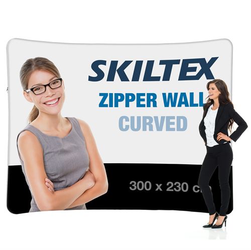 Zipper Wall Curved - 300x230 cm - Inkl. trykk